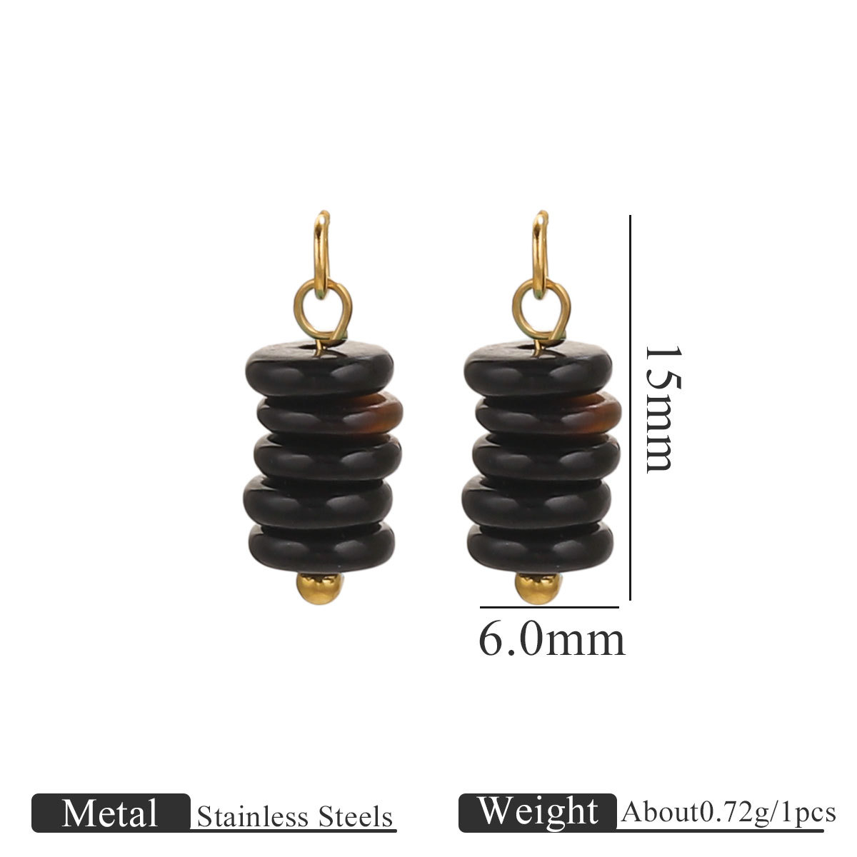 Acero inoxidable ojo de tigre piedra piedra natural perlas DIY joyería hecha a mano cuentas pendientes pulseras accesorios