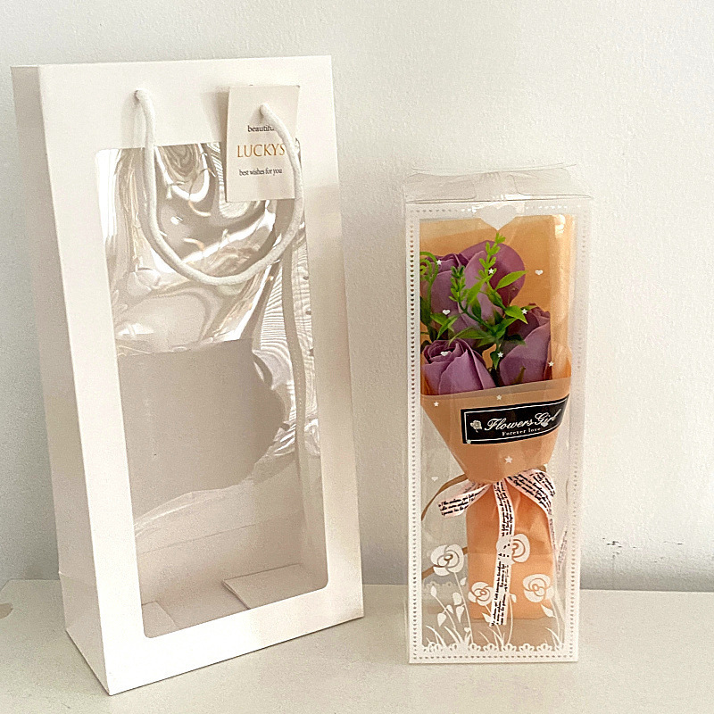 3つの石鹸のバラの花束のシミュレーションの花の教師の日のプレゼントは先生の彼女にプレゼントの卸売りを押します。|undefined