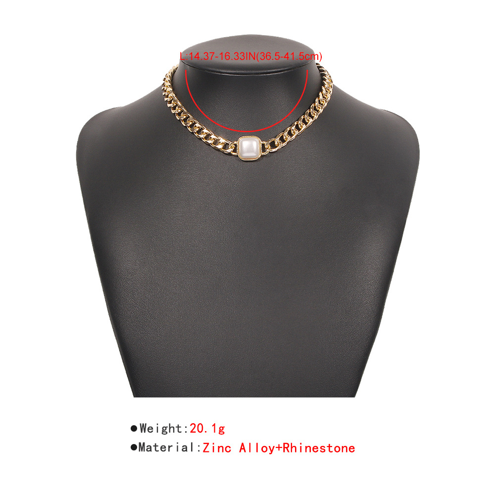 Retro Thick Chain Necklace Women's Fashion Geometric Short Necklace display picture 5