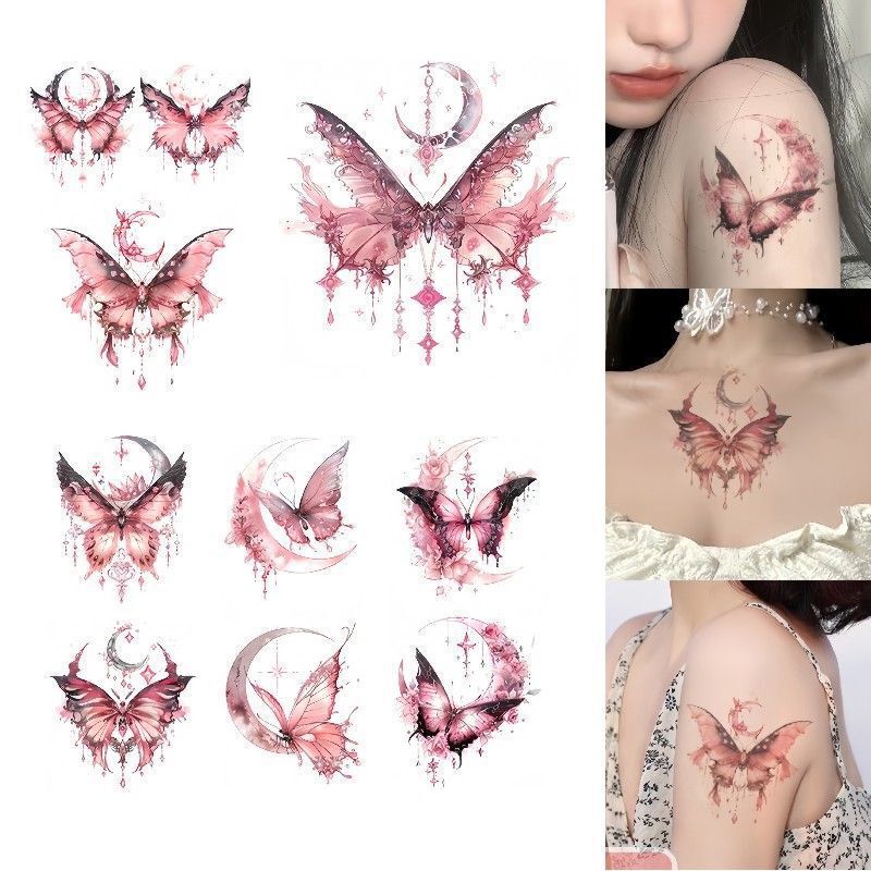 Butterfly Tattoo, Colorful and Aesthetically Pleasing, Long-Lasting and Fresh, Pink Arm Sticker with a Sweet and Cool Vibe, High-End Niche Sticker Butterfly Tattoo, Colorful and Aesthetically Pleasing, Long-Lasting and Fresh, Pink Arm Sticker with a Sweet and Cool Vibe, High-End Niche Sticker