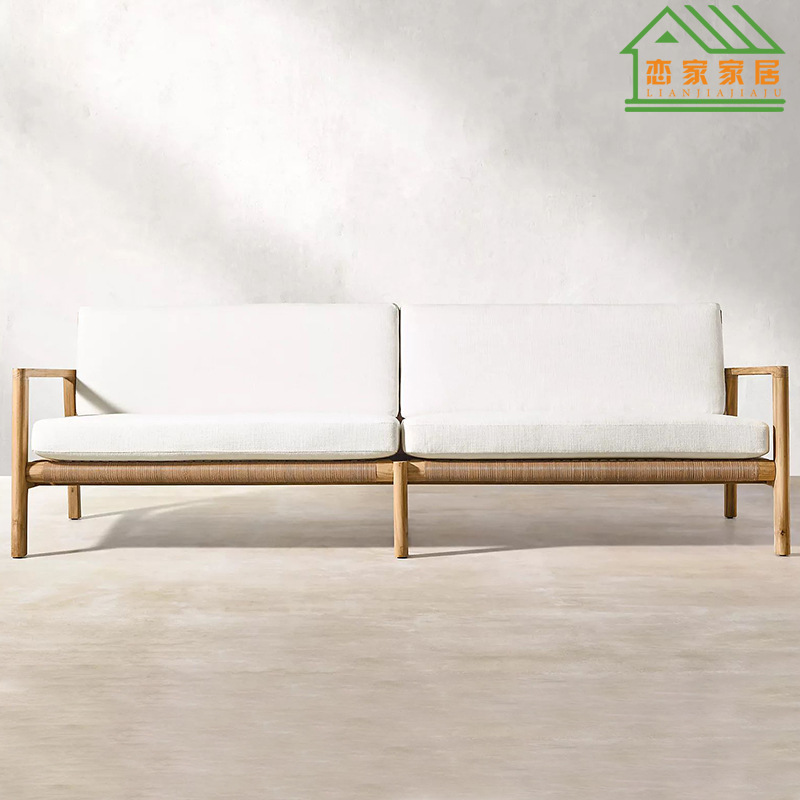 Venta directa de fábrica sofá de ocio de teca al aire libre nórdico villa moderna patio jardín hotel al aire libre asiento de terraza