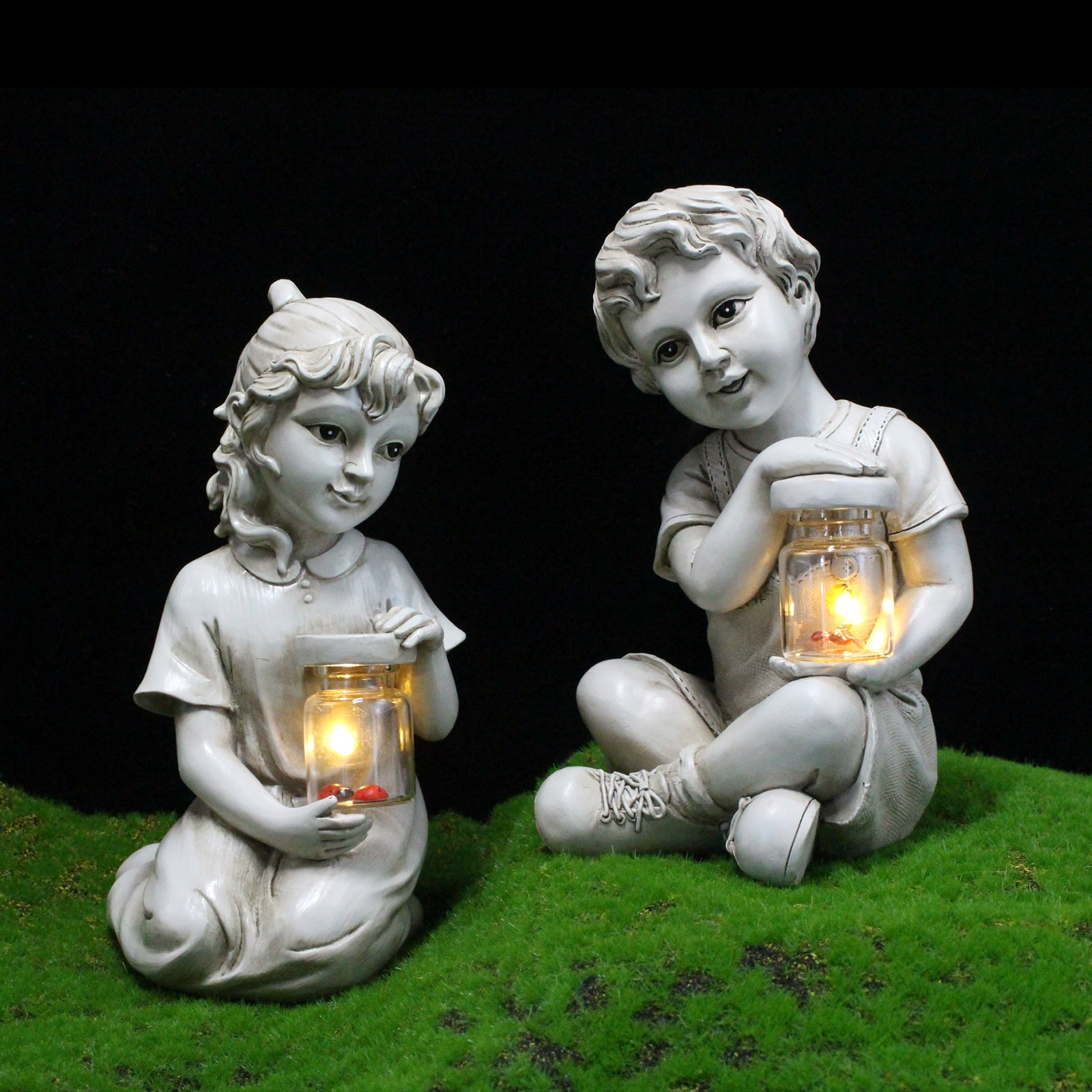 Амазонка в наличии Новый Муравей Мальчик Лампа Божья Коровка Девушка Лампа Солнечная Смола Ремесла Садовые Украшения