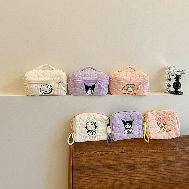 Косметичка Sanrio Hello Kitty Downy Soft Cloud, большая вместительная сумка, дорожная сумка для хранения