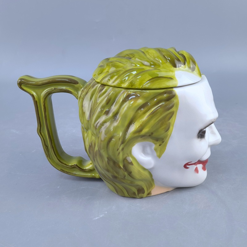 Halloween Dark Knight Taza de terror murciélago máscara de payaso Taza de agua de fiesta temática con tapa