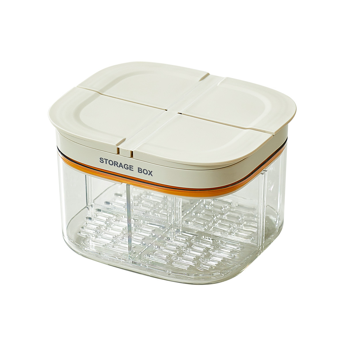 Caja sellada de rejilla dividida, té de flores para el hogar, caja de almacenamiento de frutos secos, tanque sellado transparente separado, tanque de almacenamiento de granos integrales
