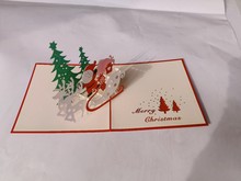 3D立体贺卡 圣诞Happy　可制作Logo新年节日祝福纸雕贺卡