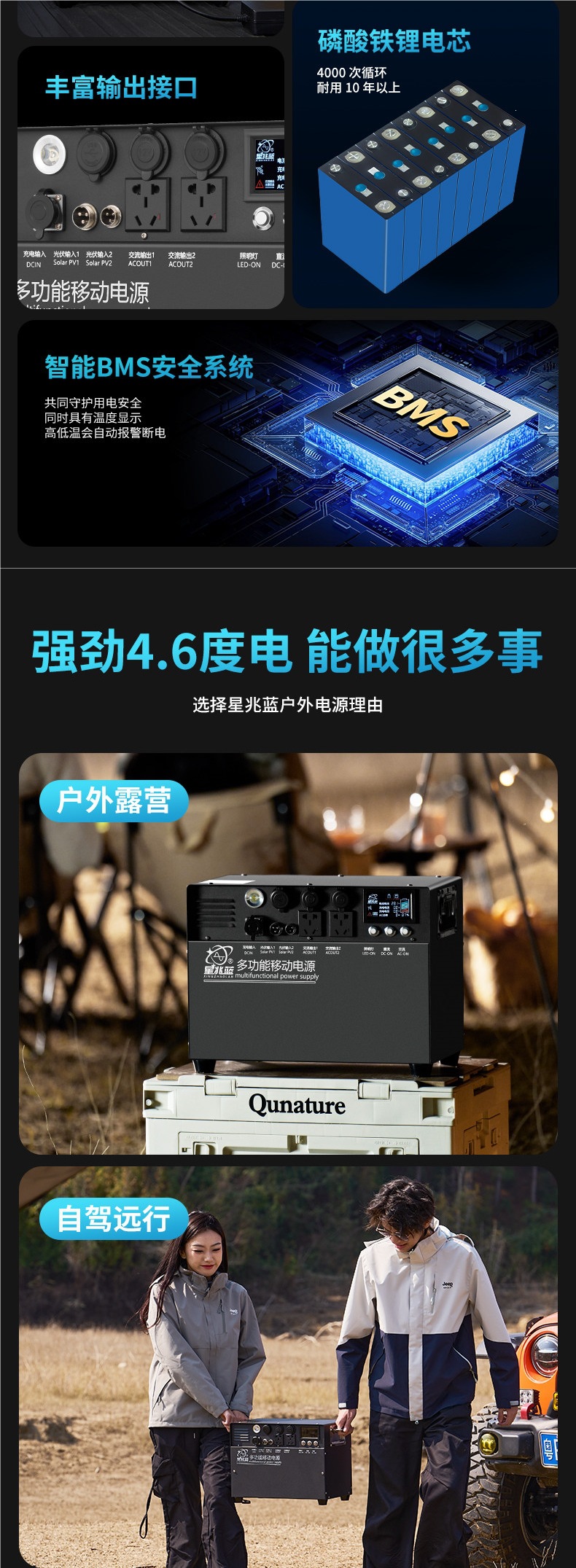 Xingzhao Blue Outdoor Mobile Power Supply 220v Portable Battery for Road Trips, Large Capacity for Car Camping and Emergency Use