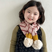 儿童围巾秋冬款韩系百搭男女童针织保暖护颈围脖防风加厚交叉巾潮