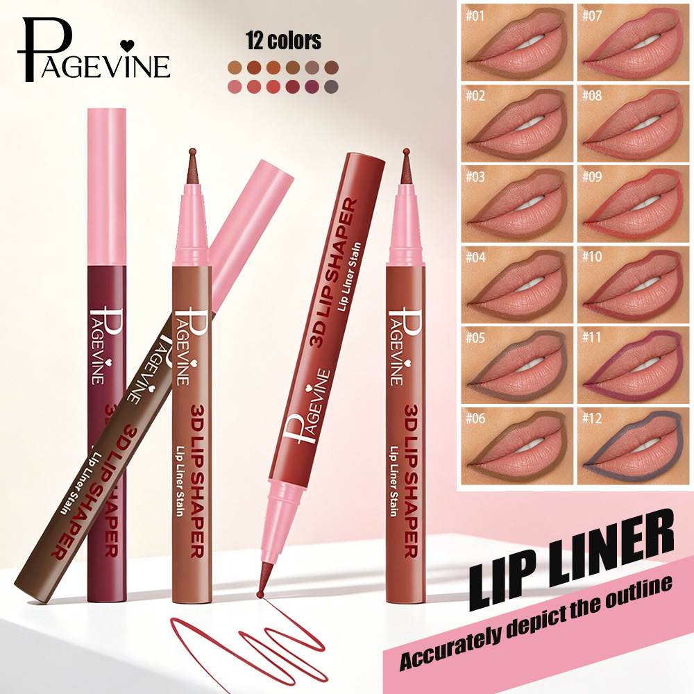 El estilo transfronterizo PAGE VINE lápiz de maquillaje de color natural no es fácil de manchar lápiz de maquillaje de labios de cabeza redonda