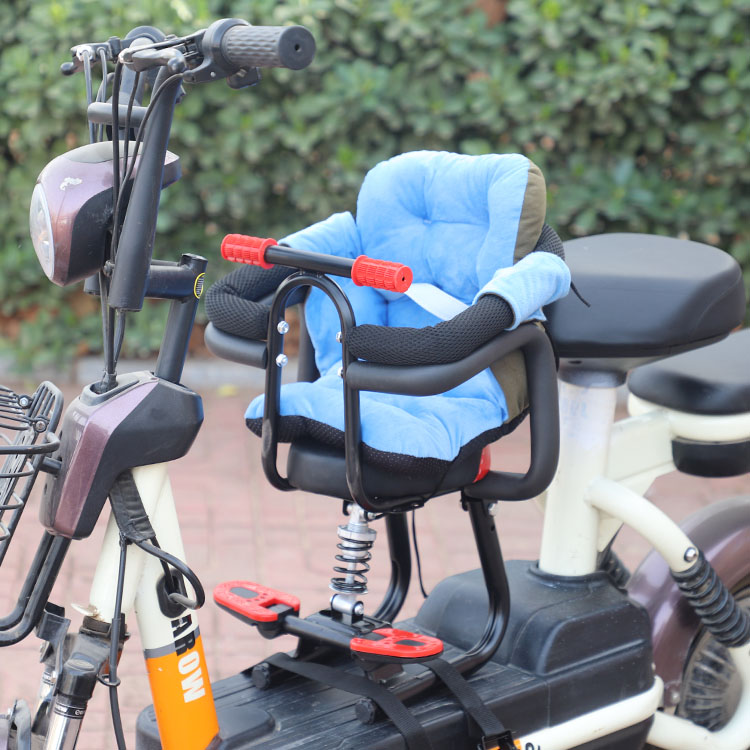 Suitable for Electric Vehicles, Front-Mounted Baby Seat with Thickened Cushion, Universal Type for Electric Motorcycles and Small Spaces, Child Seat with Reduced Space Requirements