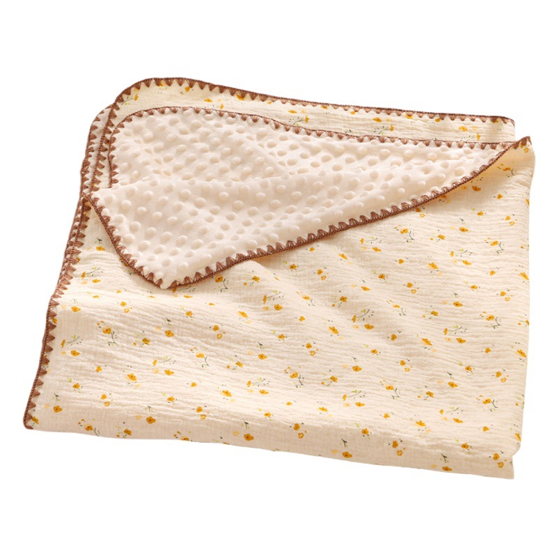 Soft Yun baby beanie blanket Four Seasons baby blanket newborn gauze quilt kindergarten blanket spring and autumn thin quilt