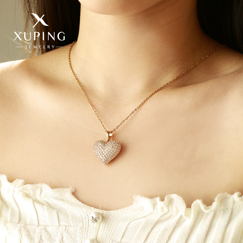 Xuping nueva aleación de cobre galvanizado colgante de amor estilo europeo y americano colgante de joyas artificiales blancas