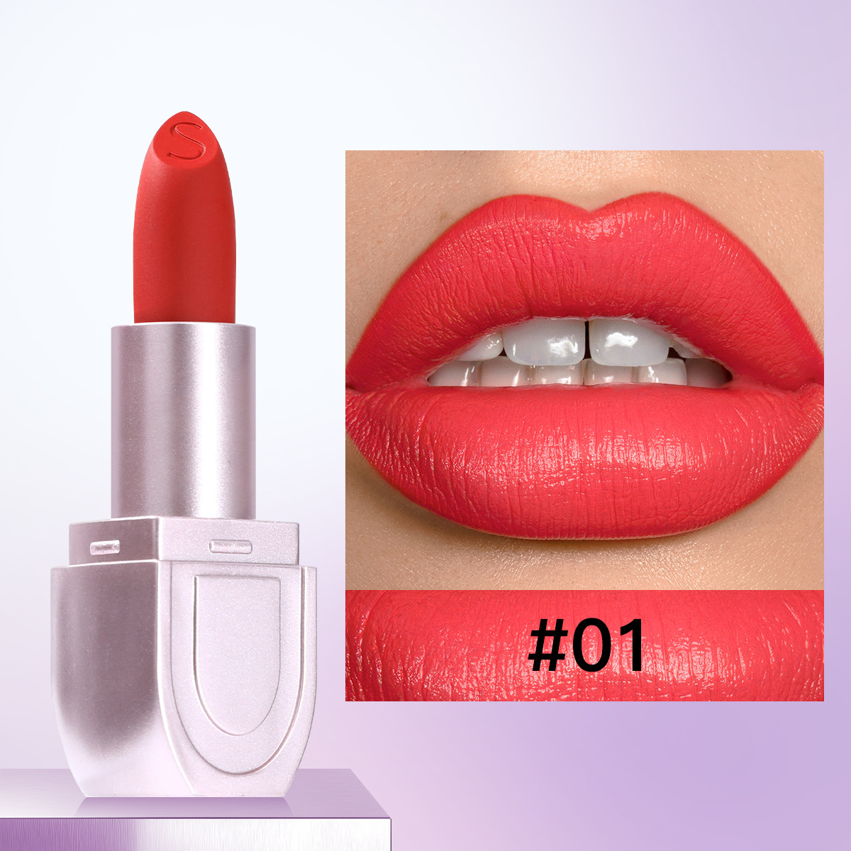 SAS Europa y los Estados Unidos transfronterizos impermeable impermeable impermeable taza humectante de goma fluorescente color natural semi-silicona lápiz labial