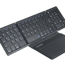 折叠无线触摸键盘厂批便携三系统蓝牙键盘带数键带触摸板通用直销