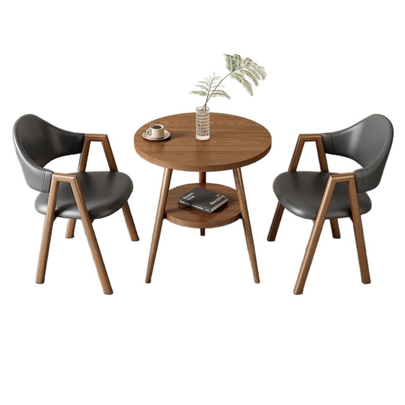 Mesa y silla de recepción simple Mesa y silla de oficina Hotel comercial Residencia doméstica Balcón mesa de té Mesa redonda doble capa