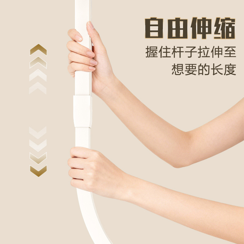 Curved Shower Curtain Rail, L-Shaped Telescopic Rod, Bathroom Curtain Rod, No-Drill Shower Curtain Track Curved Shower Curtain Rail, L-Shaped Telescopic Rod, Bathroom Curtain Rod, No-Drill Shower Curtain Track