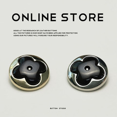 MOSN 小香名媛風四葉草金屬紐扣粗花呢外套雙面尼皮大衣裝飾扣子