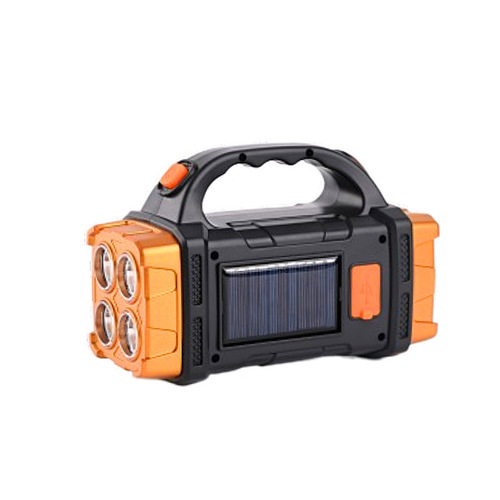 Cross-border strong light portable flashlight outdoor solar charging multi-functional emergency camping searchlight emergency lighting flashlight