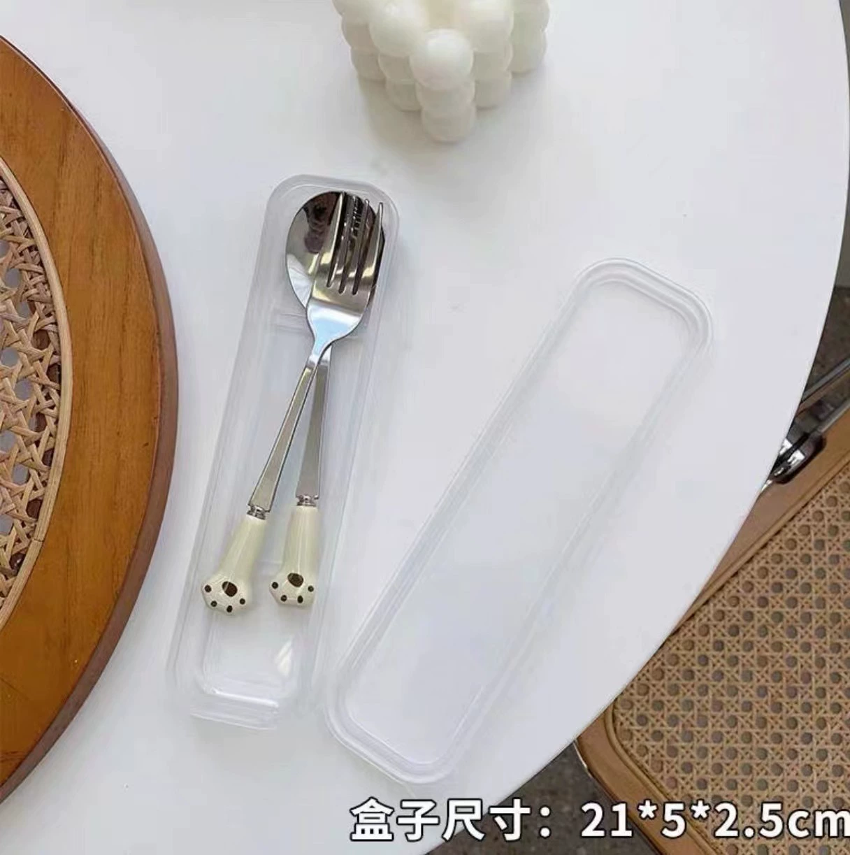 Creative cute brand spoon stainless steel, tableware, handheld high quality set