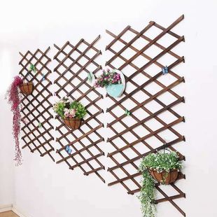 Thickened Telescopic Anticorrosive Wood Fence Fence Grid Wooden Fence Climbing Rack Carbonized Wood Tagnet Garden Decorative Flower Rack