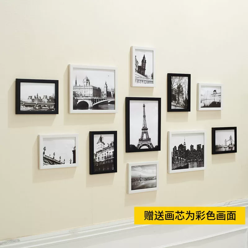 Персональная фоторамка Творческий аксессуар для гостиной, декоративная стена для фото, европейский современный стиль, свободная точка, 11 рам