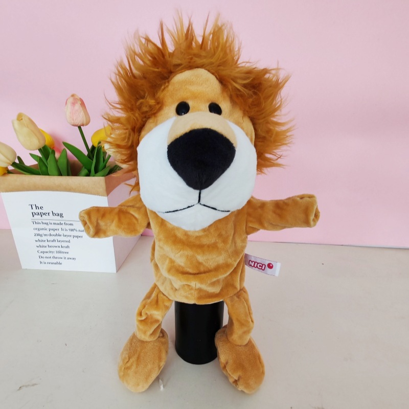 Marioneta de mano con boca móvil, muñeco de peluche para niños, guante de animal de peluche, muñeco de educación temprana para jardín de infantes