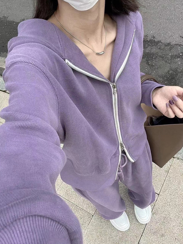 高腰显瘦卫衣运动套装女春秋学生宽松韩版时尚洋气休闲两件套跑步|undefined