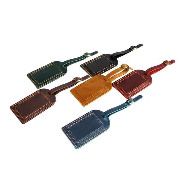 Factory Direct cross-border Crazy Horse leather luggage card cover aircraft consignment boarding pass luggage tag hanging tag leather cover