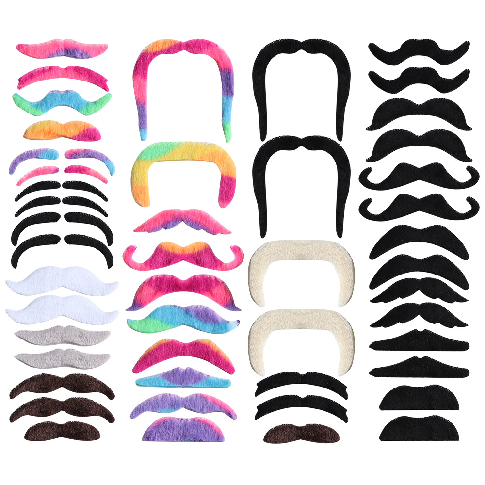 Juego de 48 piezas de barbas coloridas