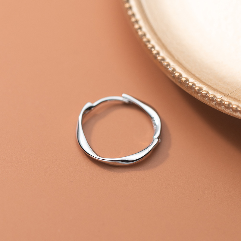 Eloch s925 plata coreana simple giratoria torsión perilla pequeña atmósfera fresca línea espiral perilla G9314