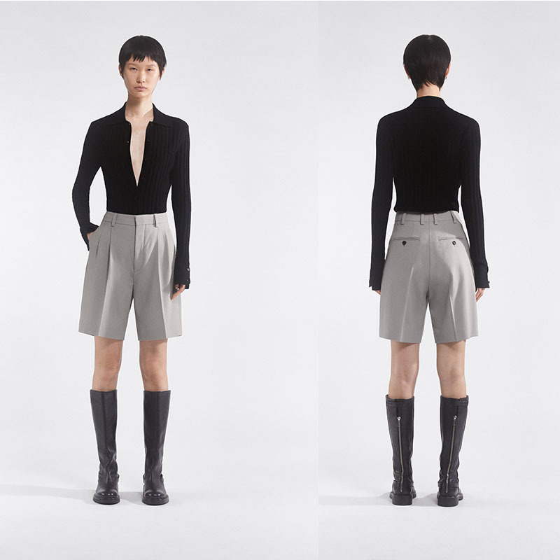 FK 22 New Summer Women's Mid-high Waist Slimming Casual Five-point Suit Shorts Straight Loose Draping Pants