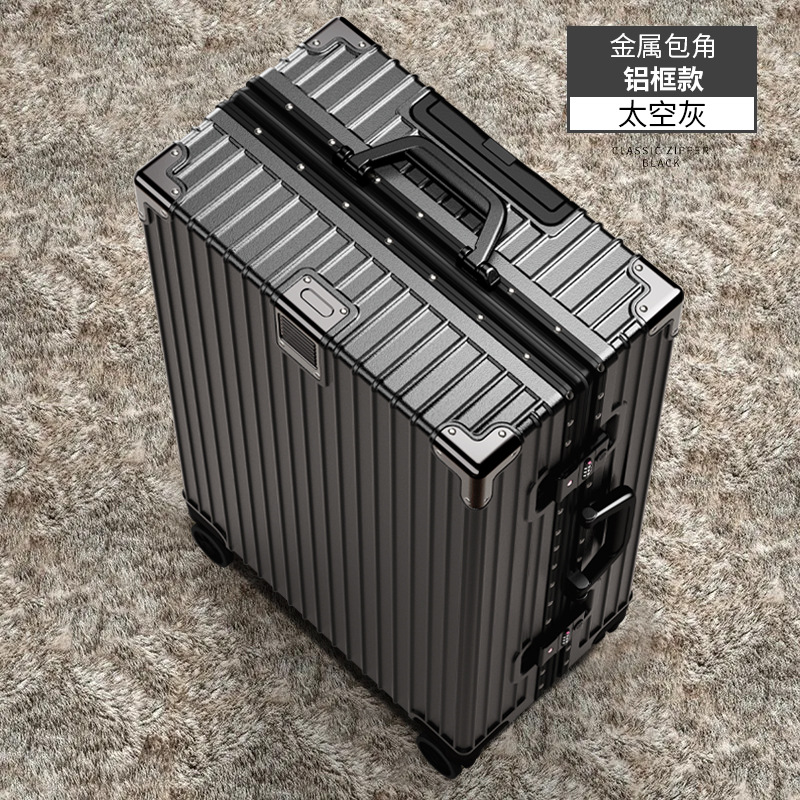 Maleta de viaje para estudiante con marco de aluminio, maleta con ruedas universales con contraseña para hombre de 20 pulgadas, equipaje comercial de gran capacidad