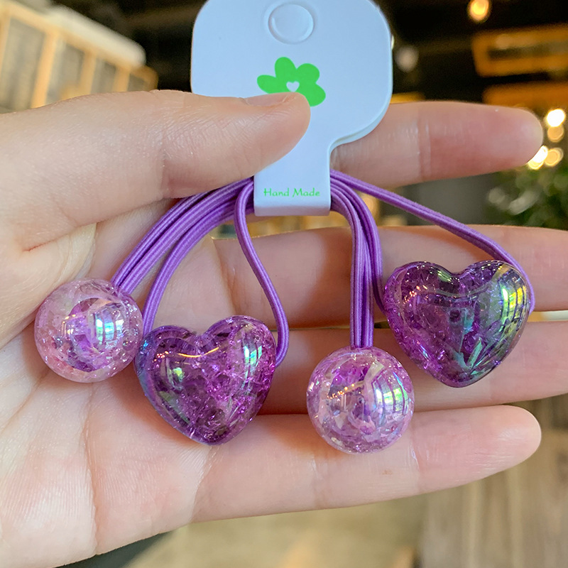 19g Weight Hair Tie Hair Accessories Type 2 pairs Quantity Casual, Daily Occasion Acrylic Material Heart Shape, Horse Pattern All Seasons Season Kid'S, Women's Gender Sweet Style Sweet Kid'S Women's Heart Shape Horse Acrylic Hair Tie 11