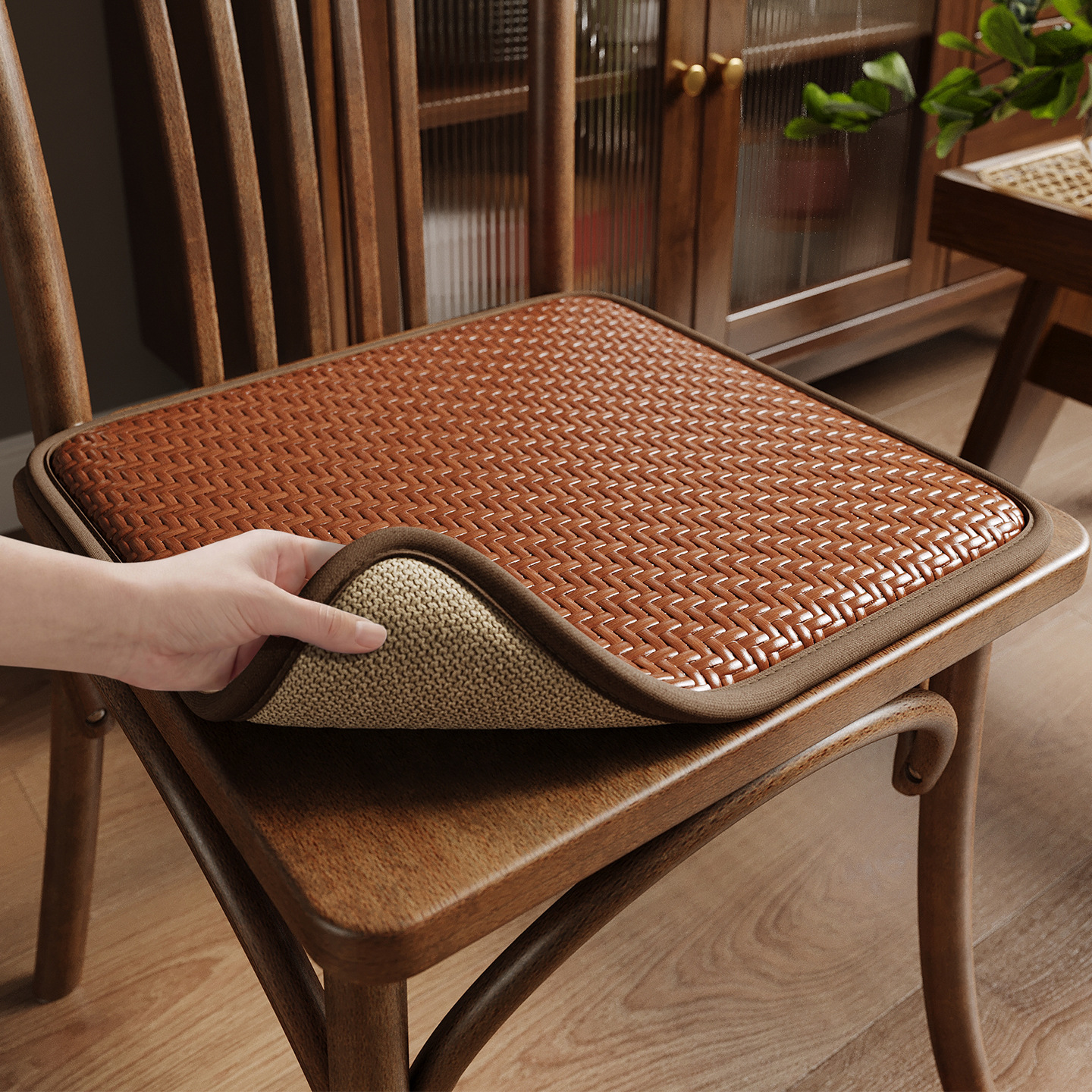 Cojín de asiento de silla de comedor de doble cara cojín de asiento