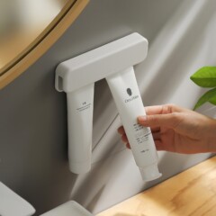 シンプルな穴なし壁掛け歯磨き粉収納クリップトイレ洗顔料浴室洗顔クリップ浴室壁収納