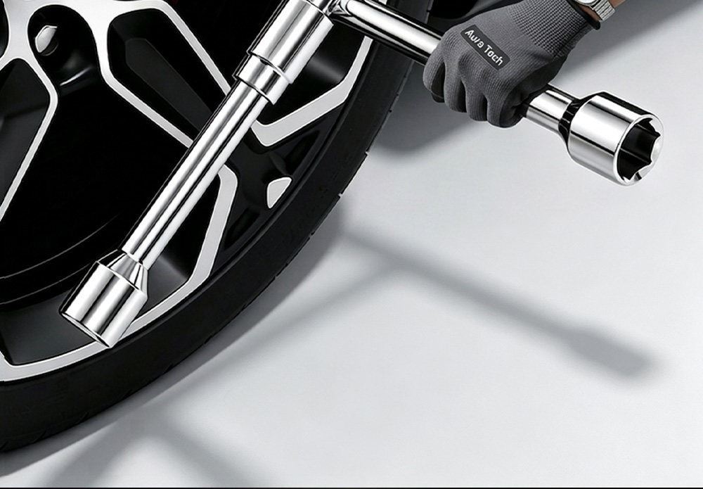 Car tire wrench, labor-saving disassembly tool, extended tire changing cross socket set, car repair disassembly tool