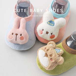 Newborn Baby's Pre-step Shoes Autumn and Winter Lamb Velvet fleece-lined Thickened Warm Non-slip Toddler Floor Shoes
