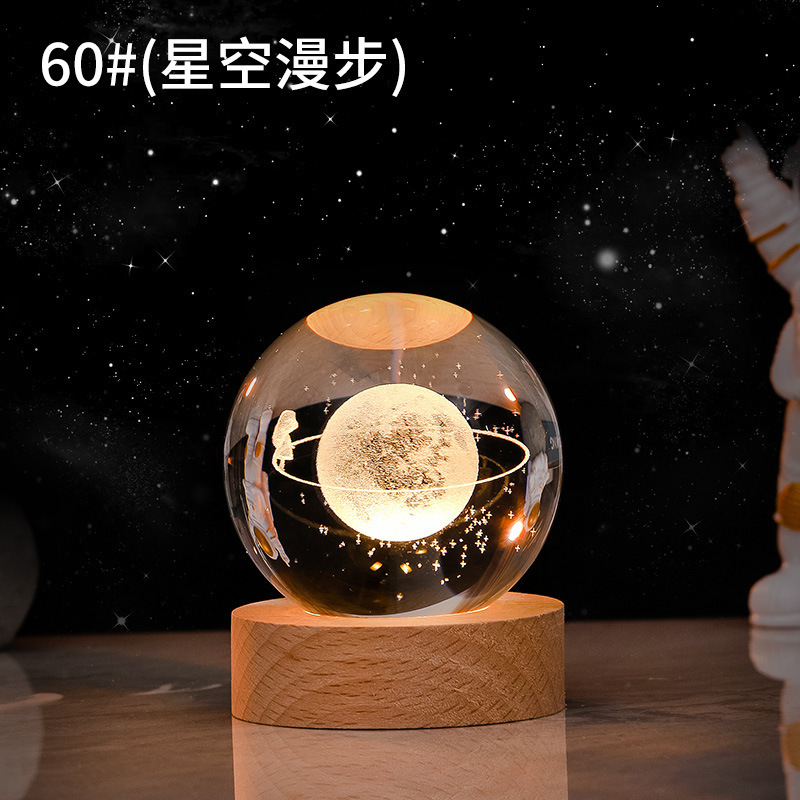 Cielo estrellado luminoso bola de cristal decoración Sol Galaxy Regalo de Cumpleaños luz de la noche regalo del Día de San Valentín de Navidad