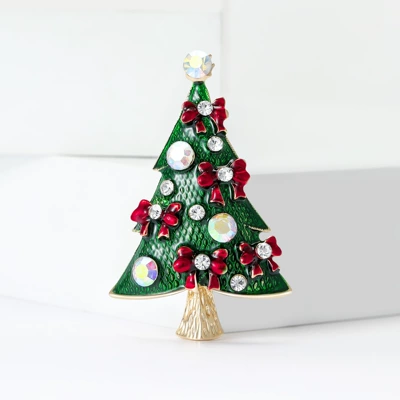Yaxa sancaqları Alloy Enamel Christmas Tree