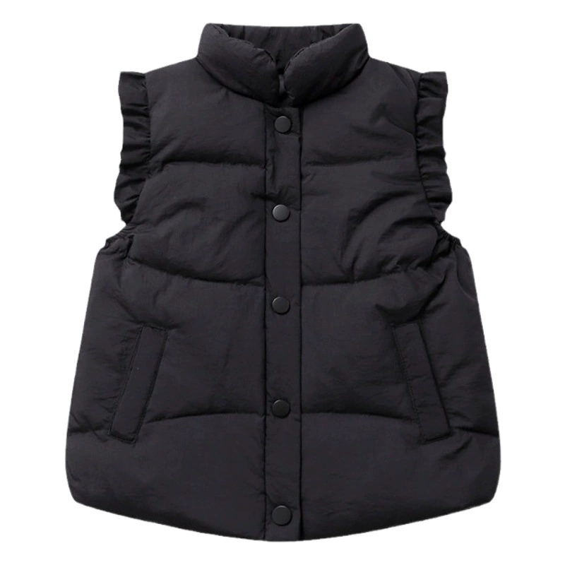 Пуховик для девочек кружевной жилет для девочек осень-зима Детский пуховик в Корейском стиле для детского сада теплый жилет