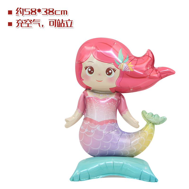 Decoración de fiesta Decoración Accesorios de fotografía globo de juguete 4D tridimensional de pie pequeño animal de dibujos animados forma globo de película de aluminio