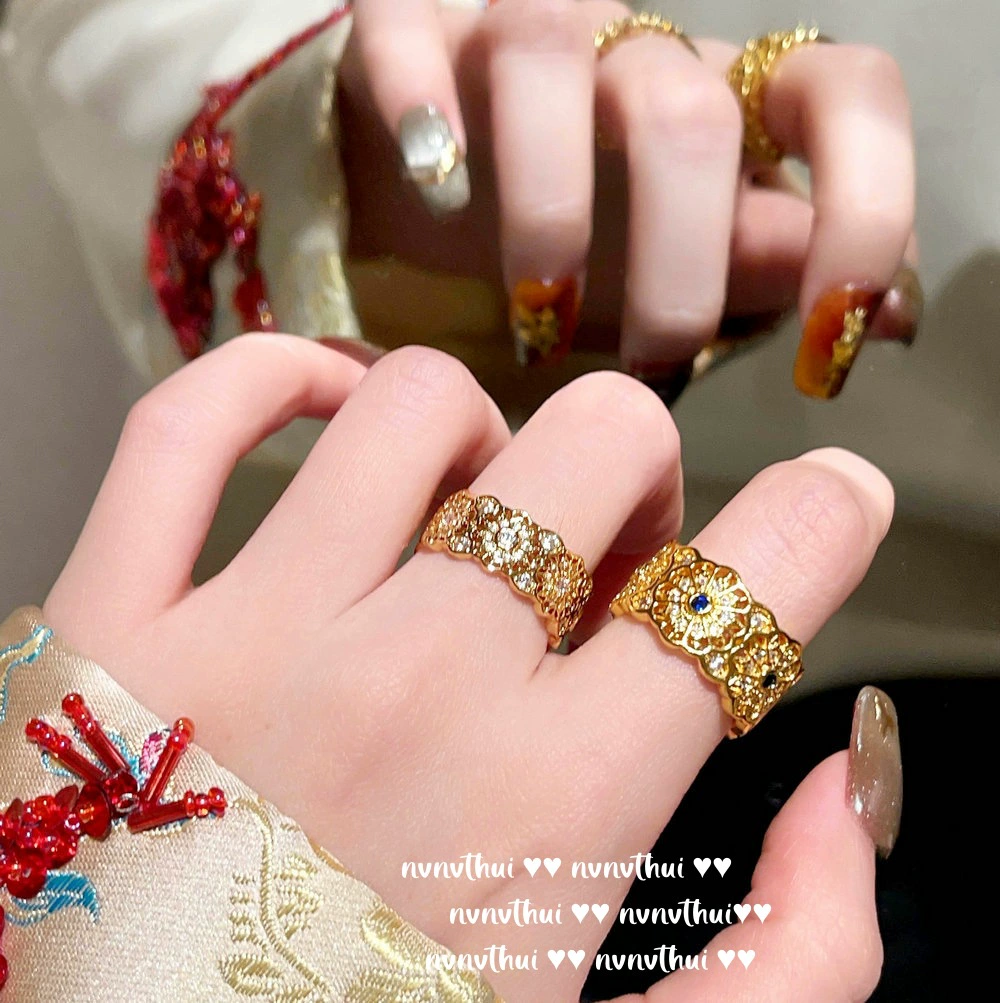Retro matte zirconium, ring with stone, Italy