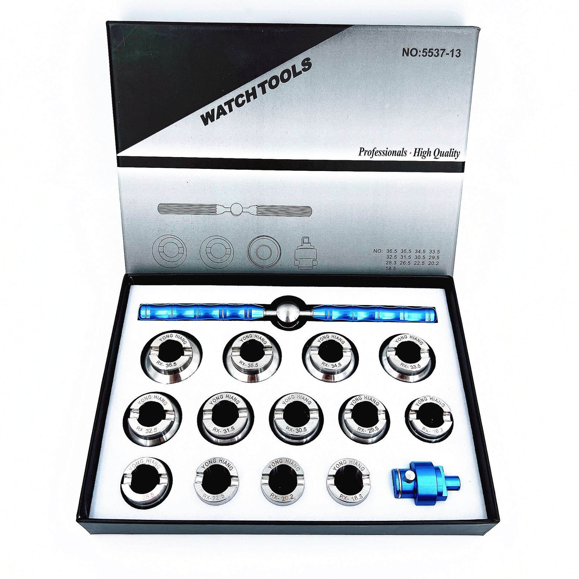 修表工具 13粒套全钢 5537开表器开底盖器 RLX水鬼日志齿纹表开