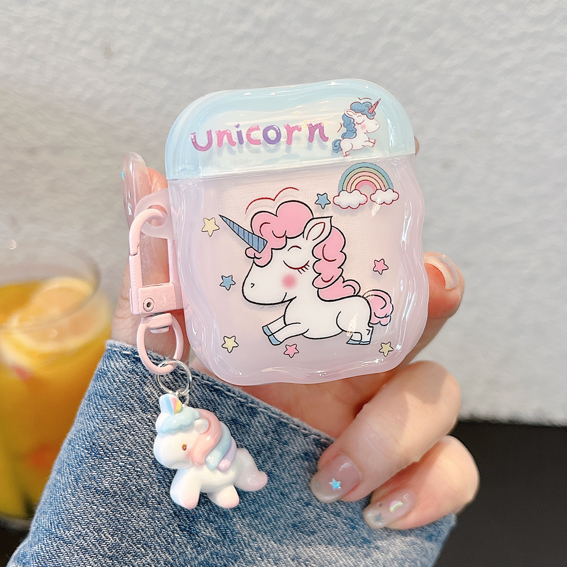 Cubierta de auriculares IMD Unicornio de dibujos animados para AirPods Pro Cubierta de auriculares Bluetooth AirPods3 / 4 generación a prueba de caídas image 4
