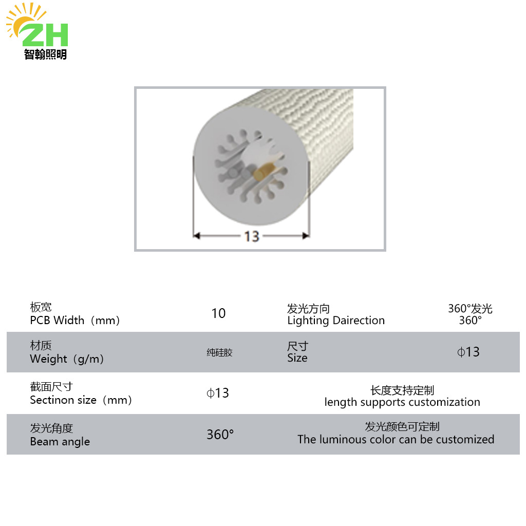 360 grados redondo de silicona lámpara luminosa lámpara de manguera redonda LED flexible lámpara de neón tubo de luz barra de neón