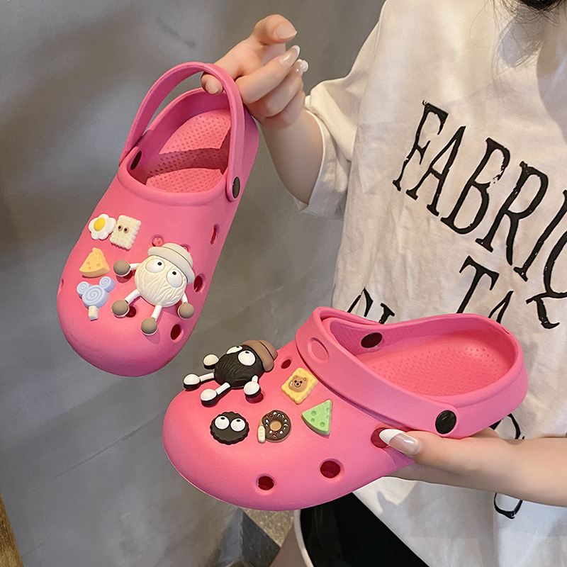 女性用夏アウター用下駄、2024年新作滑り止め厚底ビーチシューズ、男性用つま先ハーフスリッパ|undefined