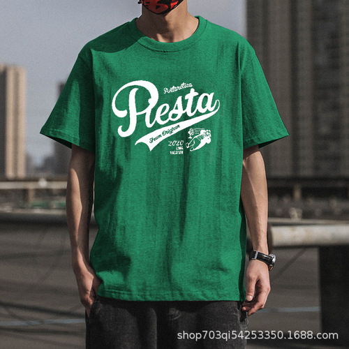 200g pure cotton short-sleeved men's summer thin model loose matchable adolescents junior high school students half