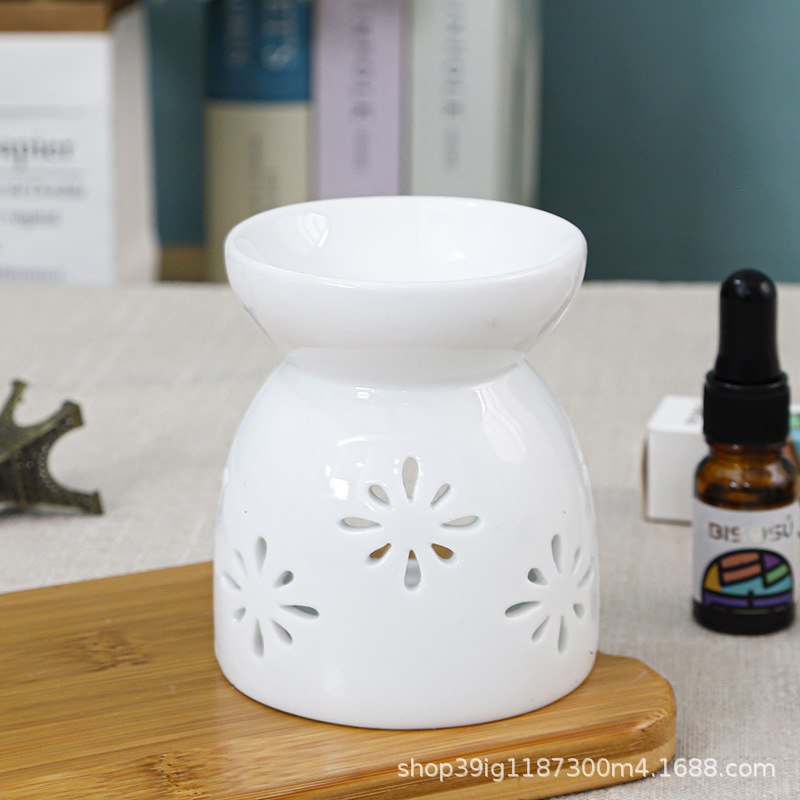 horno de aroma de cerámica transfronteriza vela hueca aceite esencial lámpara de aroma creativa hogar azul porcelana lámpara de noche artesanía