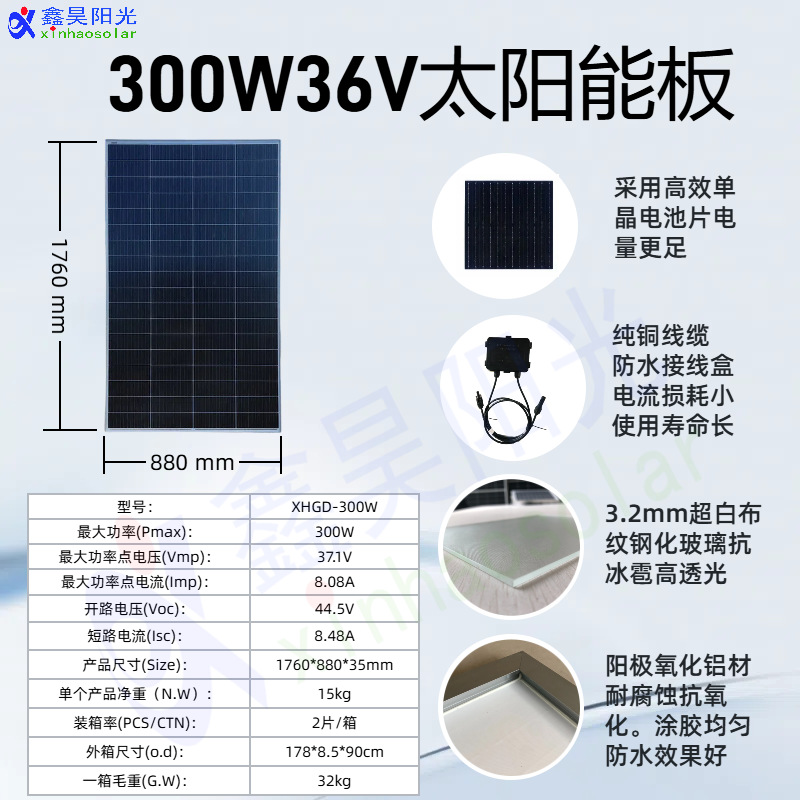 Fábrica de paneles solares fotovoltaicos personalizados admite paneles solares no estándar con dimensiones, potencia y voltaje personalizables a petición.