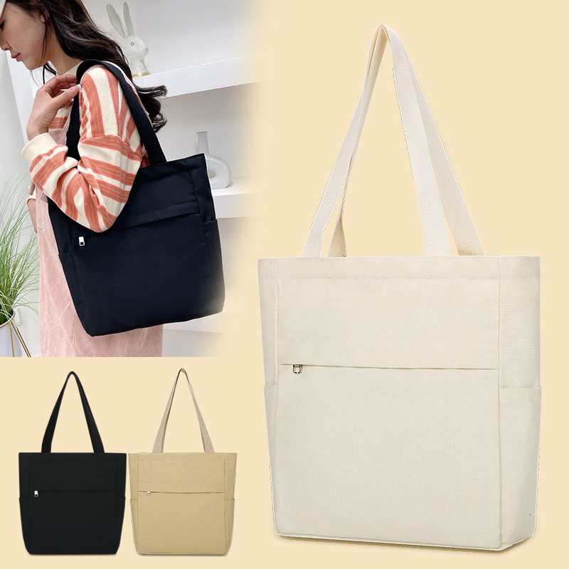 外贸帆布包新款购物袋托特包布袋女ins韩版女士包单肩包斜跨布包